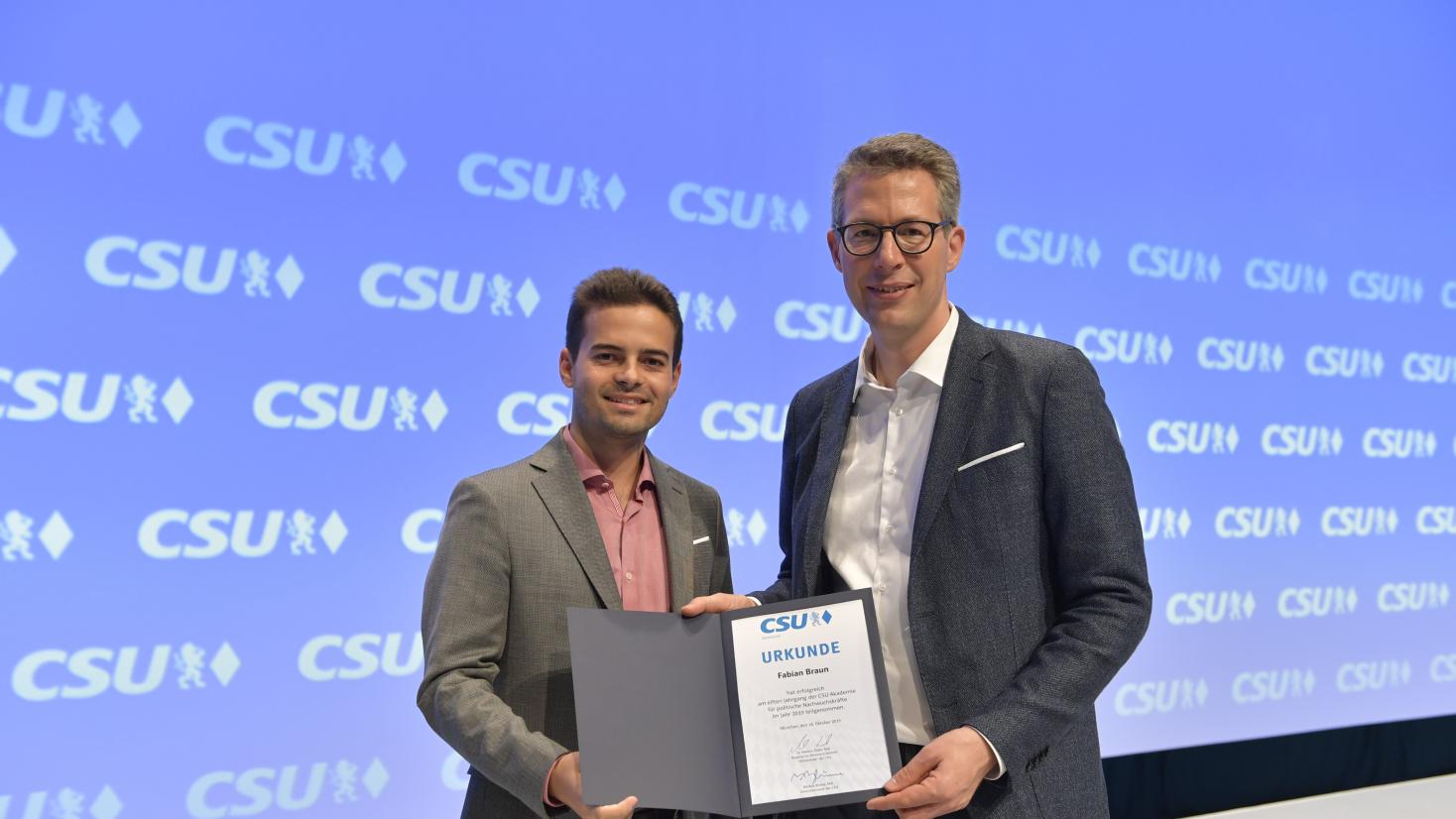 Wertinger Fabian Braun auf CSU-Parteitag geehrt