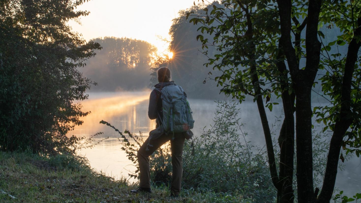 Morgenerwachen am Donauwald-Wanderweg bei Lauingen. 