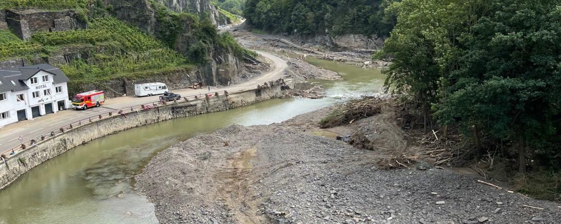 Schlimme Verwüstungen, seit dem 14. Juli durch die Überflutung.